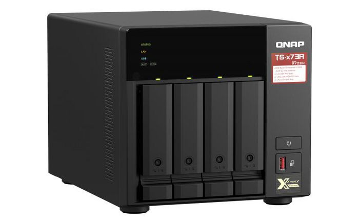 QNAP 4 x 3.5", AMD Ryzen Embedded V1500B 2.2GHz, 8GB SO-DIMM DDR4 (1 x 8 GB), 5GB Flash, LAN, 250W, 100-240V AC, 188.2 x 199.3 x 280.8 mm, 5.03 kg - W126324001