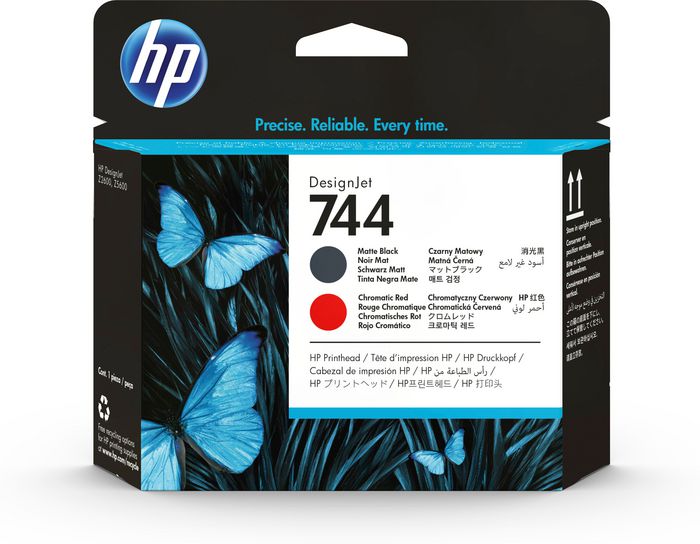 HP 744 Matte Black/Chromatic Red DesignJet Printhead - W124650239