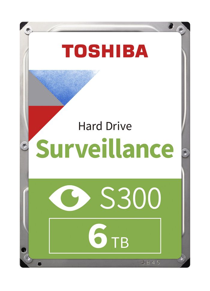 Toshiba S300 Surveillance, 6 TB, 3.5", 6 Gbit/s, 7200 tpm, 256 MB, 4.17 ms, 5V DC, 147x101.85x26.1 mm - W125840383