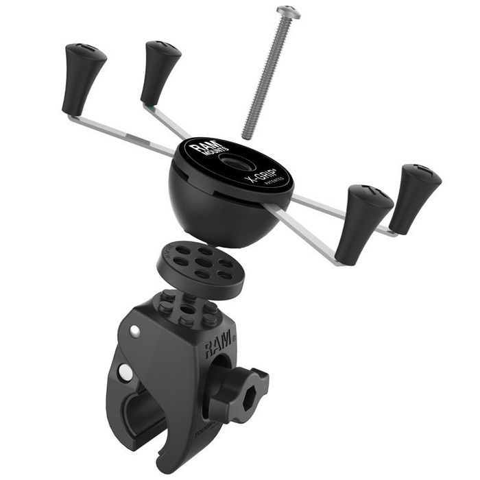 RAM MOUNTS X-Grip - Soporte de teléfono grande con RAM de bajo perfil  RAM-HOL-UN10-400-2U para rieles de 0.625 a 1.14 de diámetro