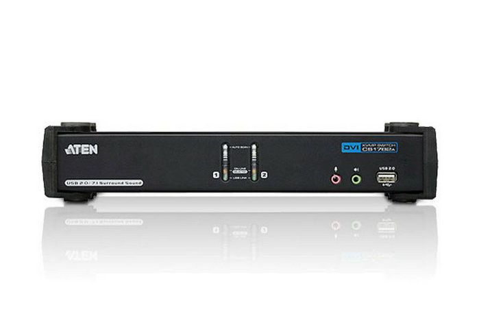 Aten 2-Port USB DVI Dual Link KVM Switch with Audio & USB 2.0 Hub (KVM cables included) - W125446268