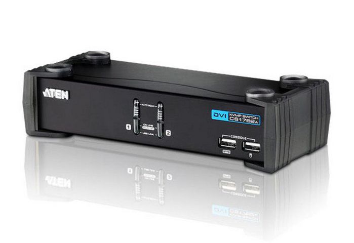 Aten 2-Port USB DVI KVM Switch with Audio & USB 2.0 Hub (KVM Cables included) - W125487092