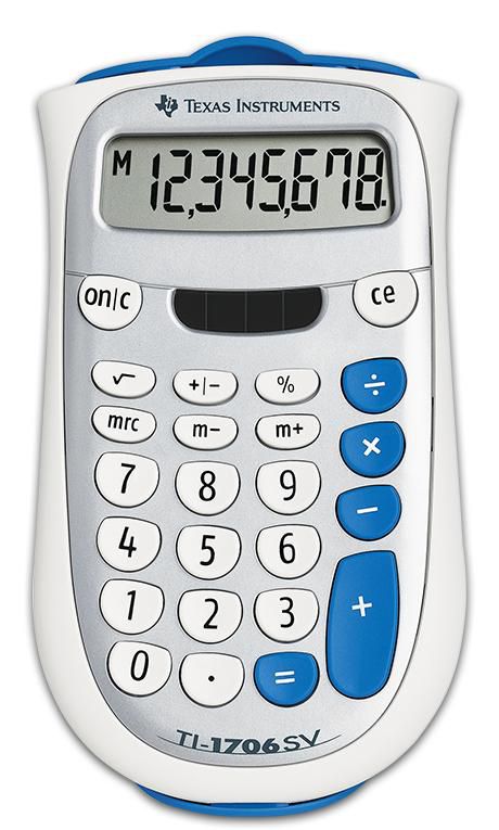 Texas Instruments Ti-1706 Sv Calculator Desktop Basic Silver, White - W128329871