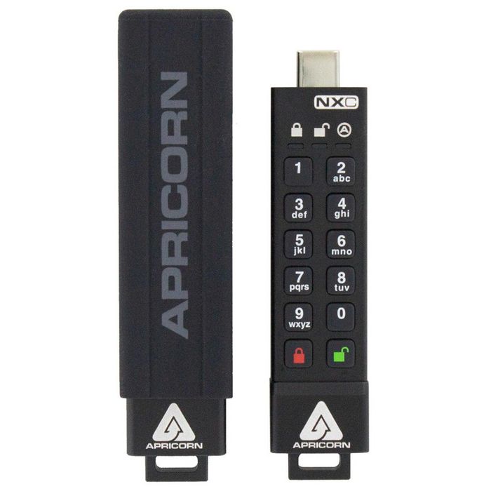Apricorn 32GB, USB 3.2 type C, up to 5 Gbps, Military Grade 256-bit AES XTS Hardware Encryption - W126340273