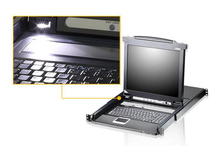 Aten 8-Port 17" LCD KVM Switch (USB - PS/2 VGA) with USB Peripheral port - W125453777