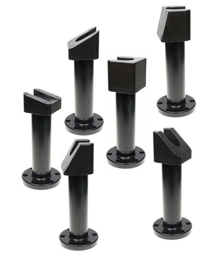 Brodit Swiveling pedestal mount, with angled top part 45°. Black. - W126346458