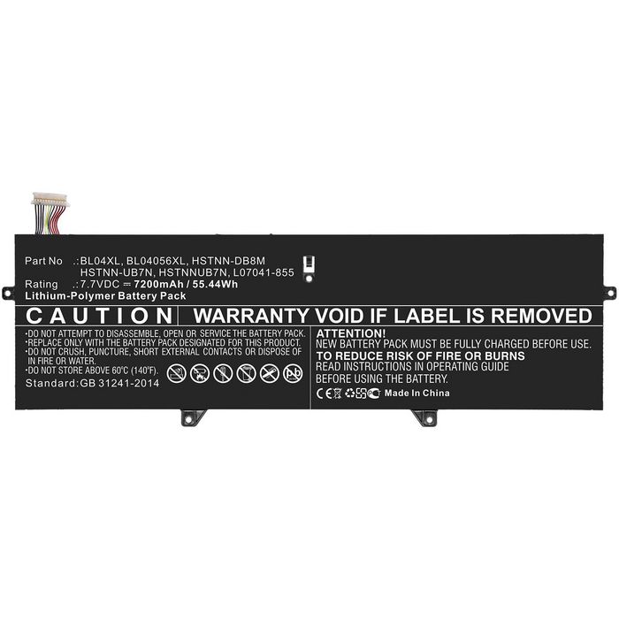 CoreParts Laptop Battery for HP 52Wh 4Cell Li-ion 7.7V 6800mAh Black, for EliteBook x360 1040 G5 - W126352646