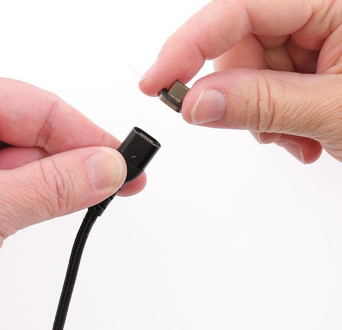 Brodit USB 2.0 Type-A - Micro USB, 2 m, Magnetic Tip, Black - W126351092