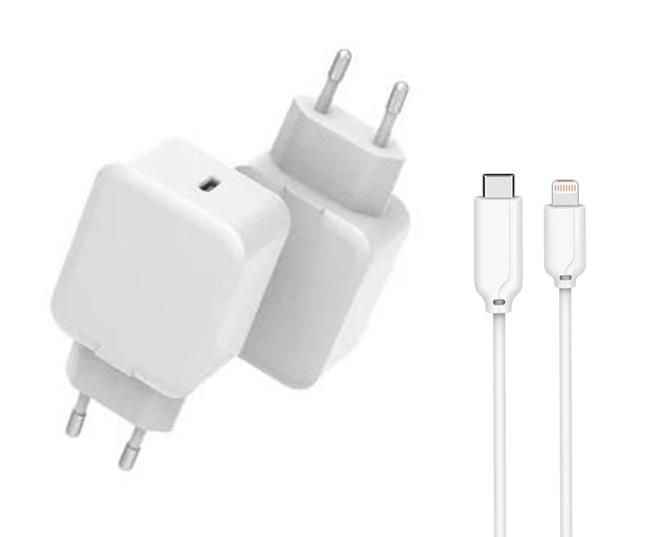 CoreParts USB Charger for iPhone & iPad 20W 5V-12V/1.6A-3A Output: USB-C female PD QC3.0 Input: 110-230V EU Wall, for mobile phones, tablets & other devices - W126359773