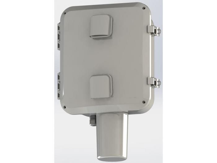 Ventev 12” x 10” x 5” NEMA Enclosure with Solid Door, Latch Locks, Integrated Omni Antenna, 4 RPTNC Leads (M-F), Heated/Cooled, Single Line PoE - W126188586