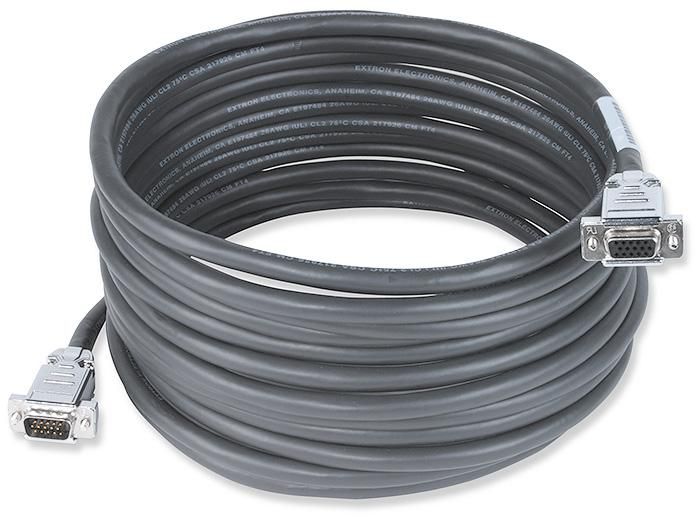 Extron Male to Female VGA Cables, Backshell Connectors, Black, 100' (30.4 m) - W126322530