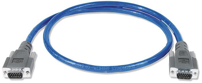 Extron Male to Male VGA Cables - Plenum with Molded Connectors, Blue, 3' (90 cm) - W126322548
