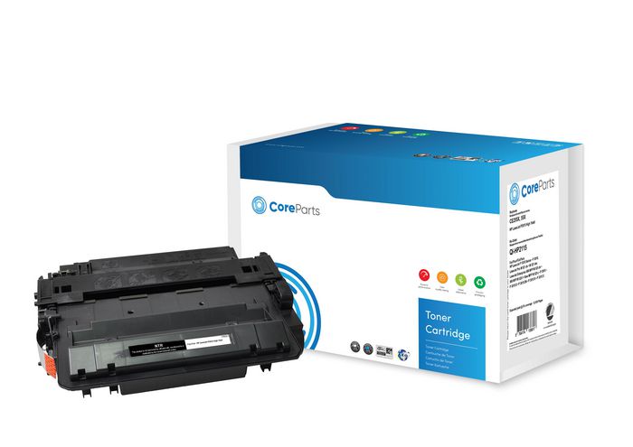 CoreParts Toner Black CE255X Pages: 12.500, Nordic Swan HP LaserJet P3015 (55X) High Yield - W124469982