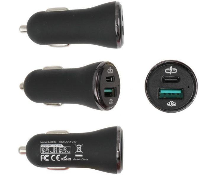 Brodit USB, Quick Charge, 5 V, 2.4 A, Black, 28 x 62 x 28 mm - W126351091