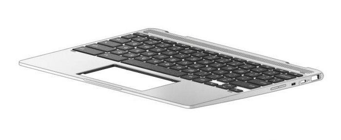 HP Keyboard/top cover with backlight (includes backlight cable and keyboard cable) - W125894547