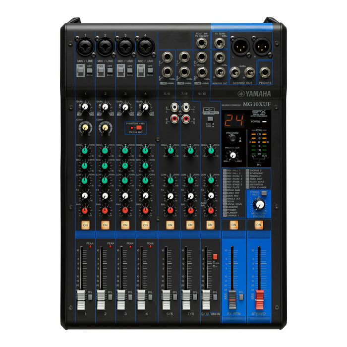 Yamaha 10-Channel Mixing Console, 4 Mic/10 Line Inputs, AUX, +48V, 22.9 W - W126152559