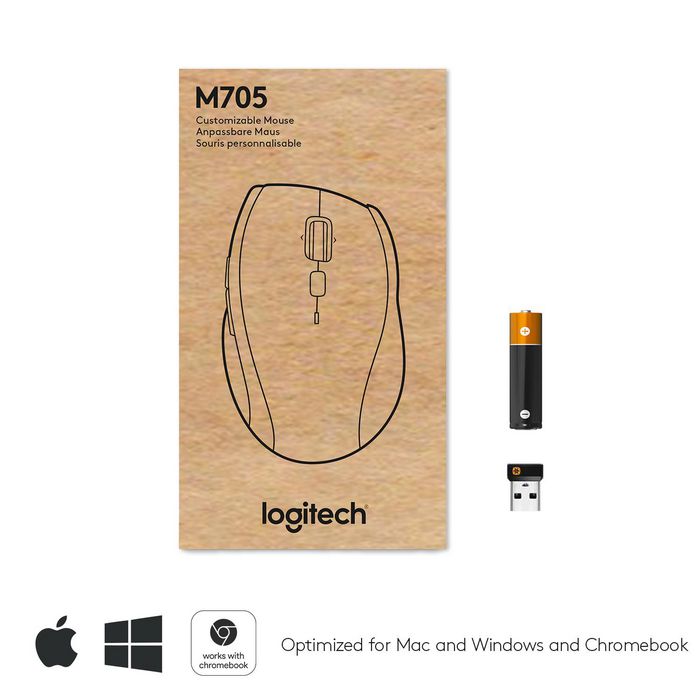 Logitech M705 Marathon Wireless Mouse, USB 2.4GHz - W124638564