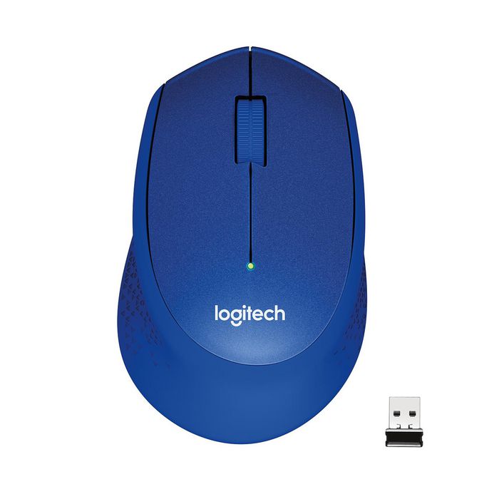 Logitech M330 SILENT PLUS, RF Wireless, Alkaline, Blue - W124838511