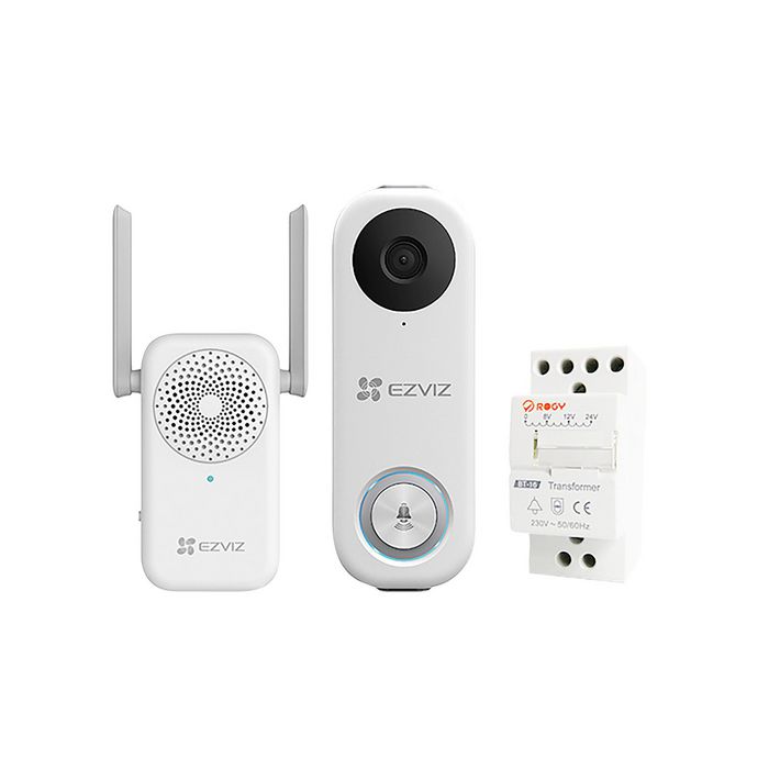EZVIZ EZVIZ DB1C Smart Video Doorbell with Chime & Transformer Kit - W126159846