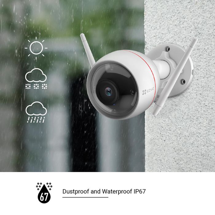 EZVIZ EZVIZ C3W 4MP Pro Smart Outdoor Camera with Colour Night Vision, AI Human Detection with Alarm & Strobe - W125997634
