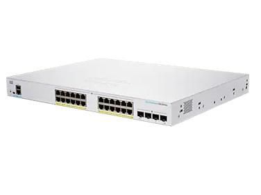 Cisco Business 250 Switch, 24 10/100/1000 PoE+ ports with 195W power budget, 4 Gigabit SFP, EU - W126441190