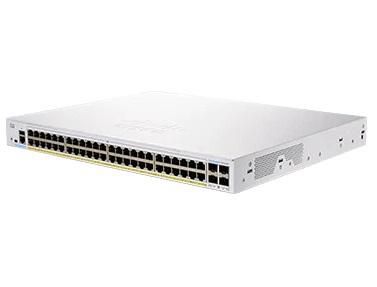 Cisco Business 250 Switch, 48 10/100/1000 PoE+ ports with 370W power budget, 4 Gigabit SFP, EU - W126441807