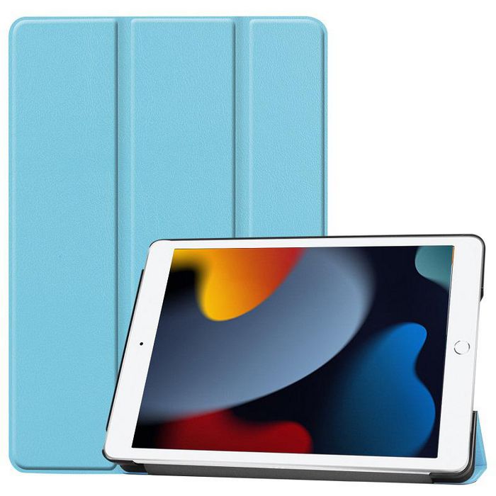 CoreParts Cover for iPad 6/7/8 2019-2021 for iPad 7/8/9 (2019-2021) 10.2" Tri-fold Caster Hard Shell Cover with Auto Wake Function - Sky Blue - W126439128