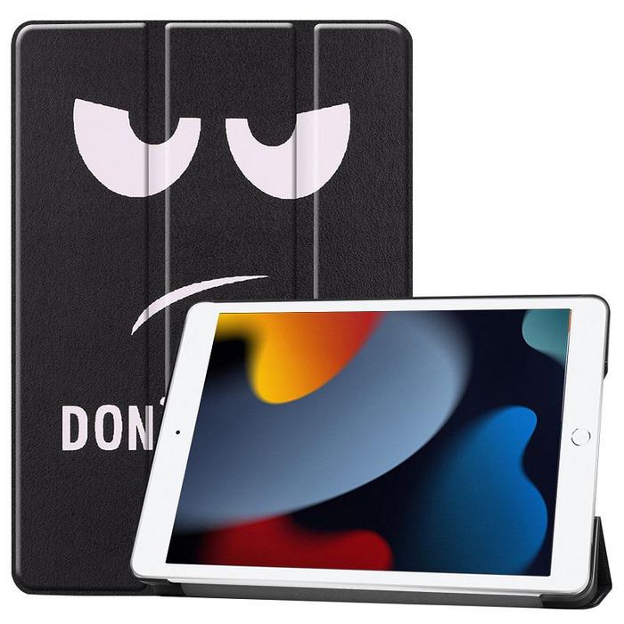 CoreParts Cover for iPad 6/7/8 2019-2021 for iPad 7/8/9 (2019-2021) 10.2" Tri-fold Caster Hard Shell Cover with Auto Wake Function - Don't Touch Me Style - W126439139