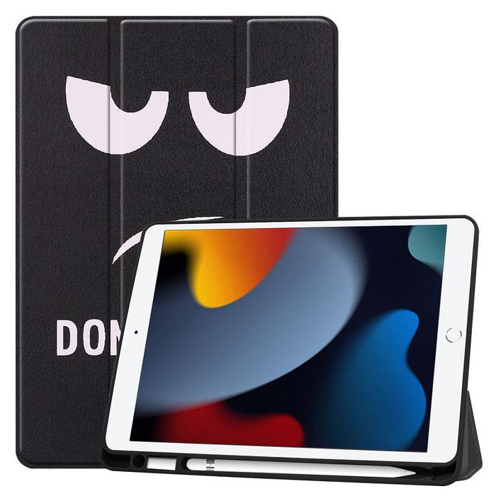 CoreParts Cover for iPad 6/7/8 2019-2021 10.2" Tri-fold Caster TPU Cover Built-in S Pen Holder with Auto Wake Function - Don't Touch Me Style - W126439150