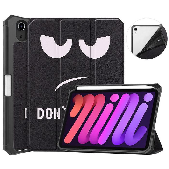 CoreParts Cover for iPad Mini 6 2021 for iPad Mini 6 (2021) Tri-fold Caster TPU Cover Built-in S Pen Holder with Auto Wake Function - DY Style - W126439114