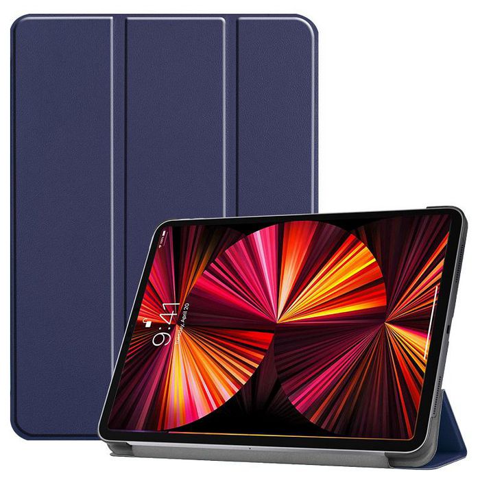 CoreParts Cover for iPad Pro 11" 1/2/3 Gen (2018-2021) Tri-fold Caster Hard Shell Cover with Auto Wake Function - Dark Blue - W126439168