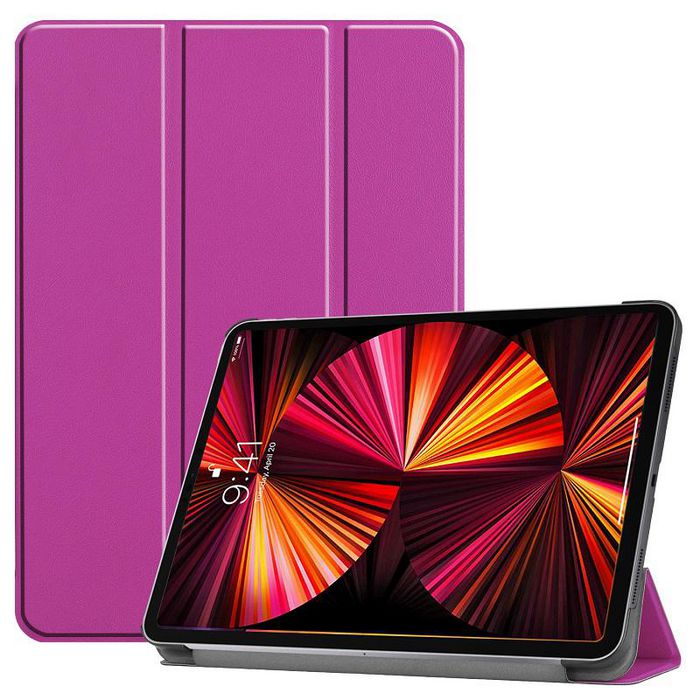 CoreParts Cover for iPad Pro 11" 1/2/3 Gen (2018-2021) Tri-fold Caster Hard Shell Cover with Auto Wake Function - Purple - W126439169