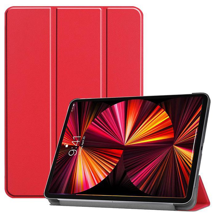 CoreParts Cover for iPad Pro 11" 1/2/3 Gen (2018-2021) Tri-fold Caster Hard Shell Cover with Auto Wake Function - Red - W126439170