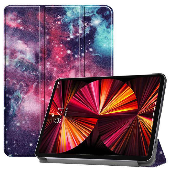 CoreParts Cover for iPad Pro 11" 1/2/3 Gen (2018-2021) Tri-fold Caster Hard Shell Cover with Auto Wake Function - Galaxy Style - W126439176