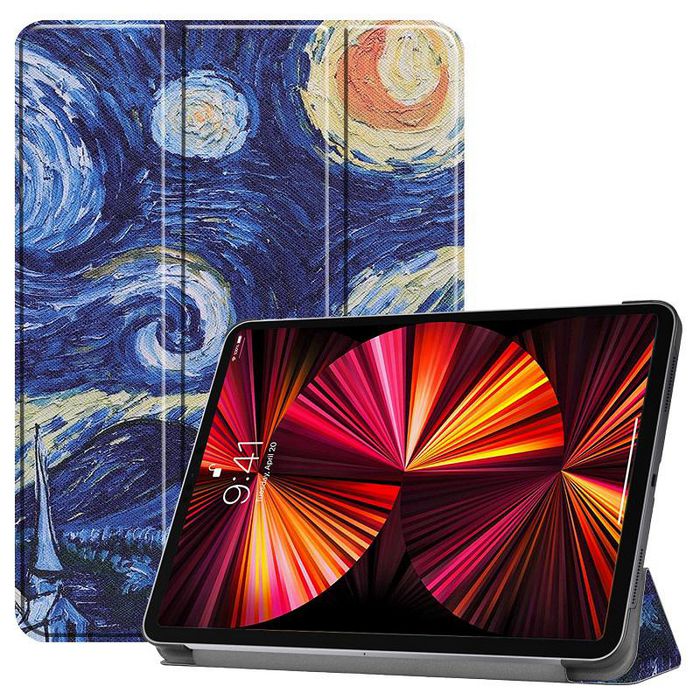 CoreParts Cover for iPad Pro 11" 1,2,3 Gen. 2018-2021, Tri-fold Caster Hard Shell Cover with Auto Wake Function - Starry Sky Style - W126439179