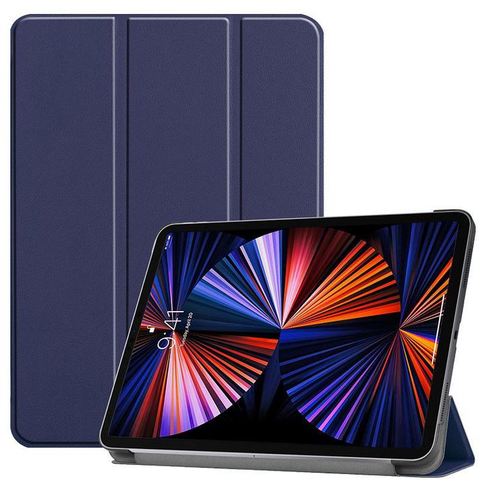 CoreParts Cover for iPad Pro 12.9" 2021 For iPad Pro 12.9" 5th Gen (2021) Tri-fold Caster Hard Shell Cover with Auto Wake Function - Dark Blue - W126439212