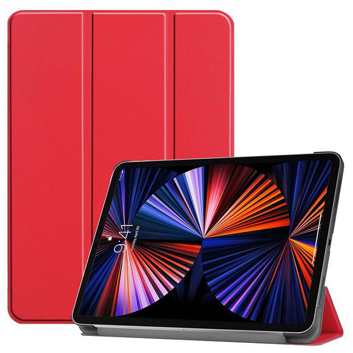 CoreParts Cover for iPad Pro 12.9" 2021 For iPad Pro 12.9" 5th Gen (2021) Tri-fold Caster Hard Shell Cover with Auto Wake Function - Red - W126439213