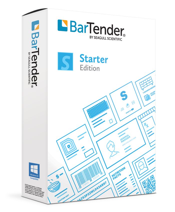 Seagull BarTender Starter: App. License + 1 printer )Incl 1 Y of Standard maint&Support - W125843985