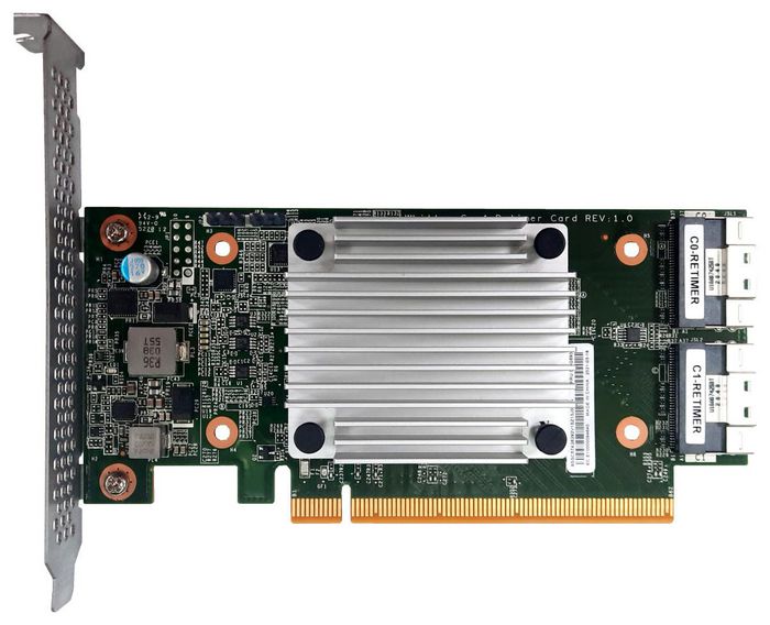 Lenovo ThinkSystem 4-Port PCIe Gen4 NVMe Retimer Adapter, PCIe low profile, PCIe 4.0 x16, 2 x x8 SFF-8654 - W126475658