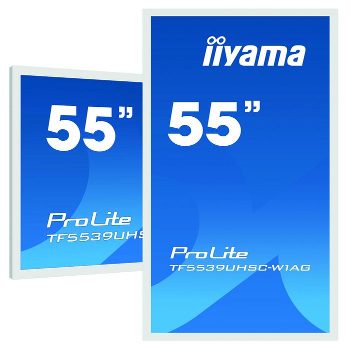 iiyama 55" PCAP WHITE Anti-glare Bezel Free 15-Points Touch Screen (Inc: power,HDMI cables & cover, guides) - W128409925