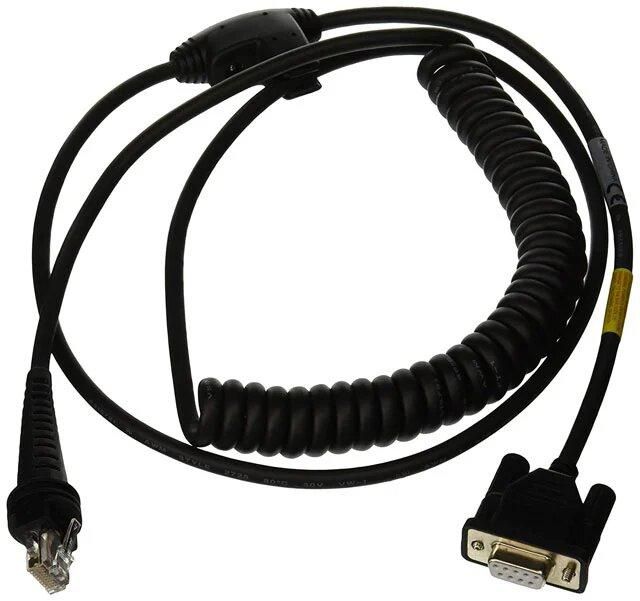 Honeywell INDUSTRIAL CABLE, RS-232 (5V SIGNALS), BLK, DB9 FEMALE, 3M, COILED, 5V EXT. PWR with OPT. FOR HOST PWR ON PIN 9 - W125657815