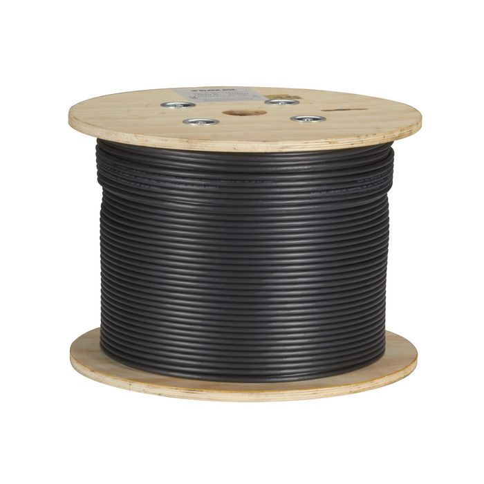 Black Box GigaTrue CAT6A 650-MHz Stranded Ethernet Bulk Cable – Shielded (S/FTP), CM PVC, PoE, 1000-ft. (304.8-m) Spool - W126500909