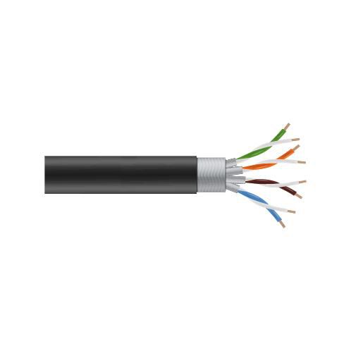 Black Box GigaTrue CAT6A 650-MHz Stranded Ethernet Bulk Cable – Shielded (S/FTP), CM PVC, PoE, 1000-ft. (304.8-m) Spool - W126500909