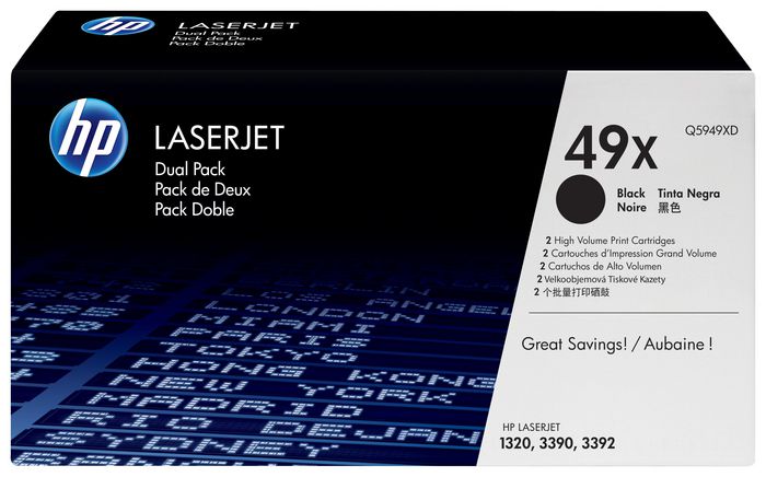 HP 49X 2-pack High Yield Black Original LaserJet Toner Cartridges - W124690602