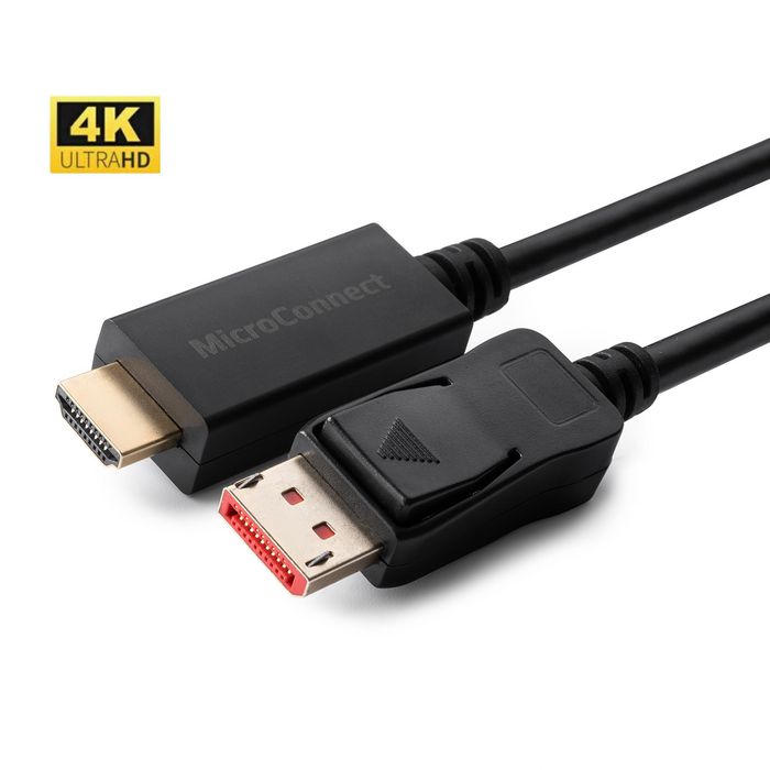 MC-DP-HDMI-3004K, MicroConnect 4K DisplayPort 1.4 - HDMI 2.0 Cable 3m