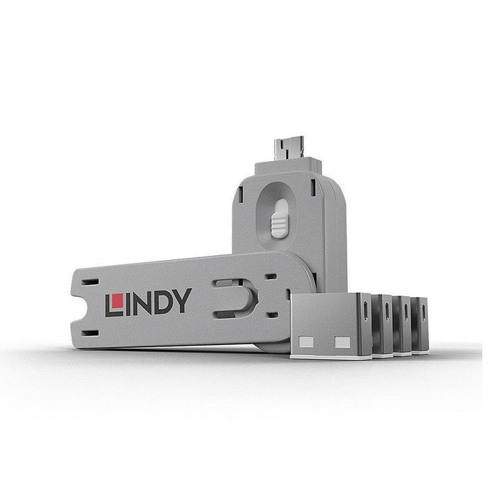 Lindy USB Port Blocker - Pack of 4, Colour Code: White - W124712317
