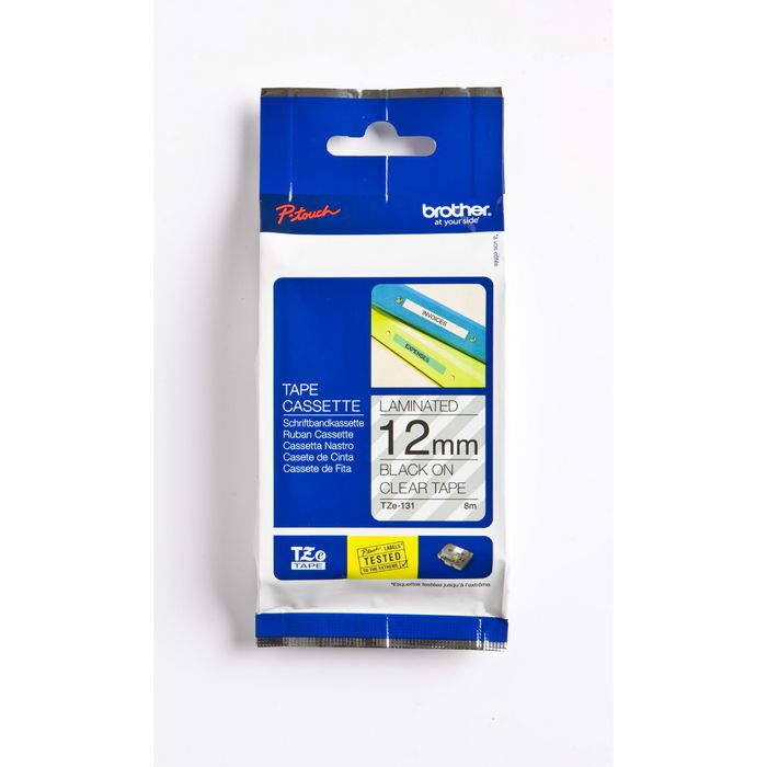Brother 12mm (0.47") Black on White tape for P-Touch 8m (26.2 ft) - W125275839