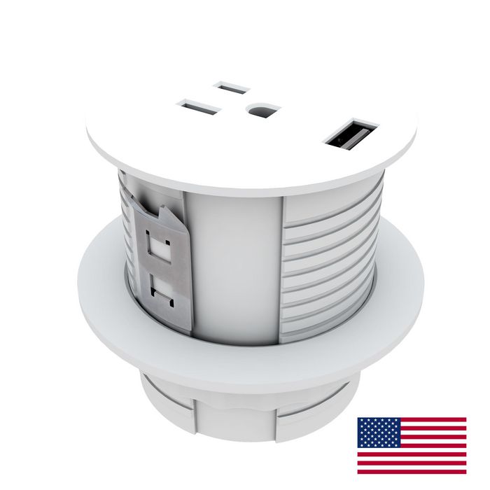 Kondator Powerdot MIDI, US, 1 Power, 1 USB-A charger, White - W126571639