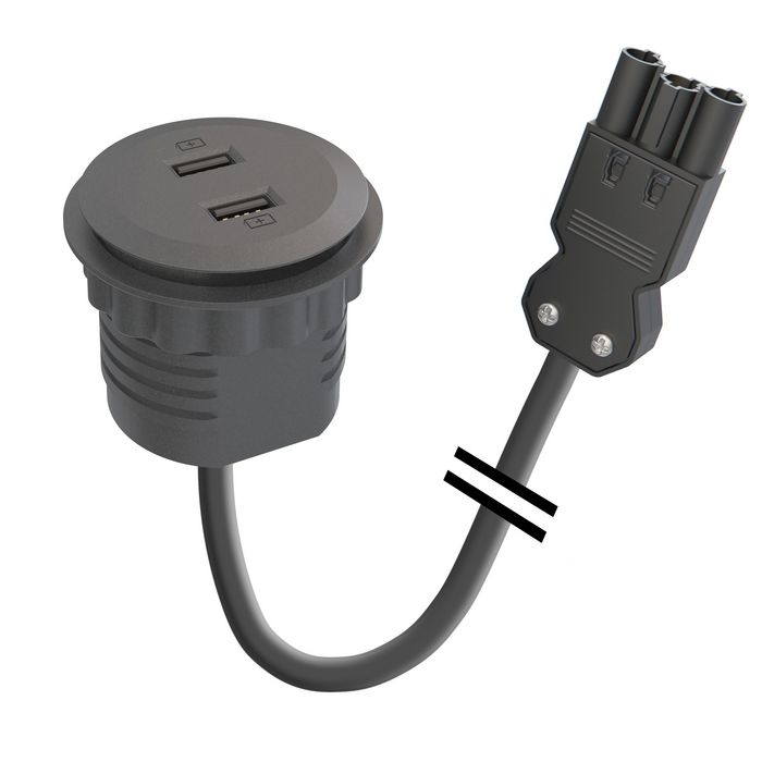 Kondator Powerdot MINI, 2 USB-A Charger 5 V 2.4 A, GST18i3, Ungrounded, Black - W126571645