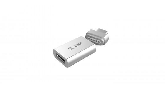 LMP USB-C (f) to USB-C (m) Magnetic Safety adapter for USB-C charging cable, up to 100W, silver - W126584859